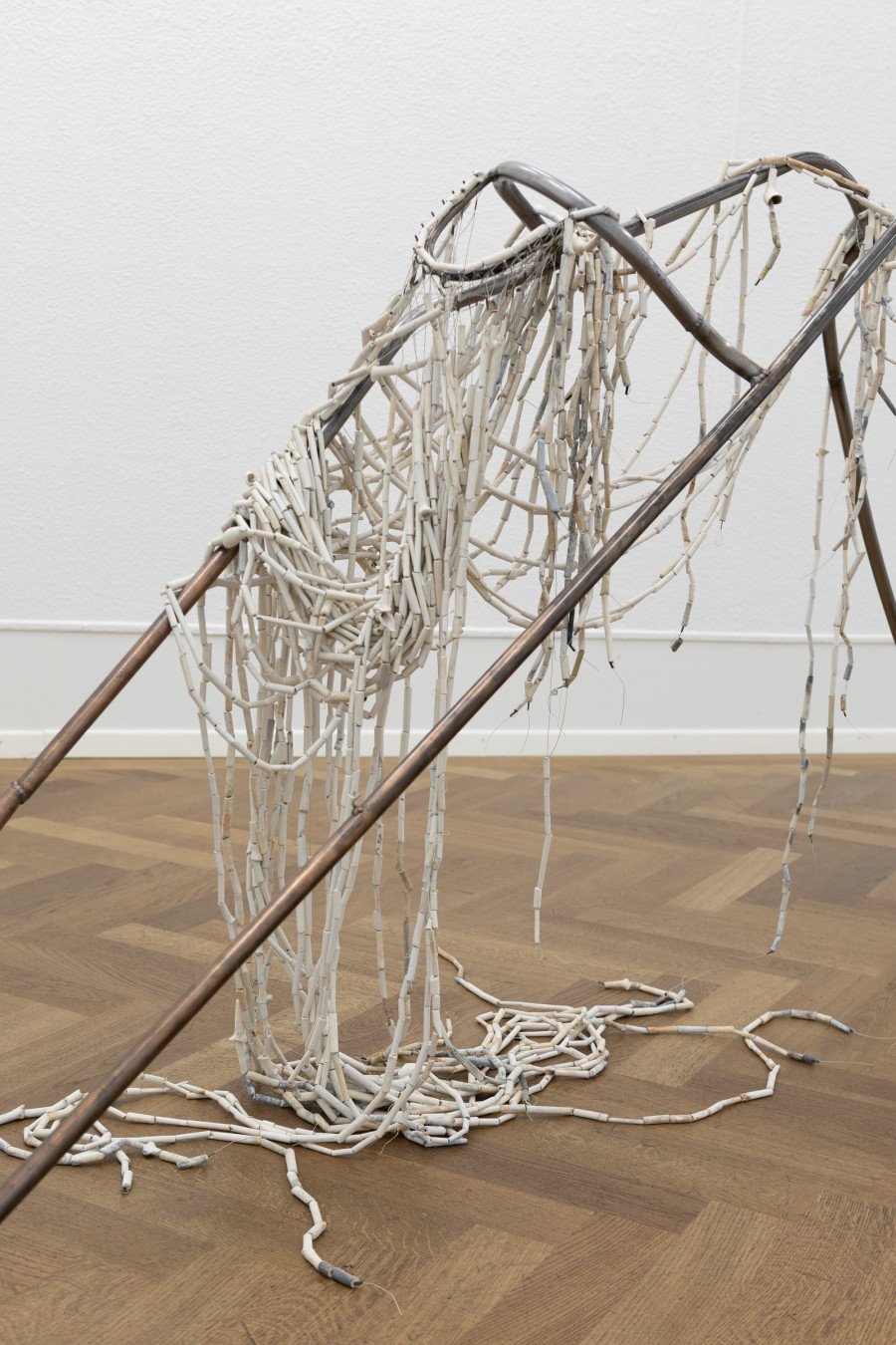 Installation view, THIS CHAPTER BEGINS TWICE, Ève-Gabriel Chabanon, KRONE COURONNE, 2025. Photo credit: Michal Schorro