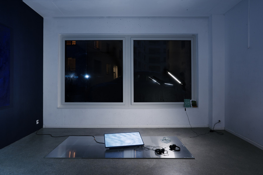 Exhibition view, a night of barely an hour and a half, Alex Ghandour & Juli Sando, Espace 3353, Geneva, 2025. Photo credit: asap slow