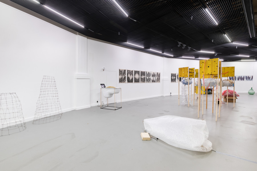 Exhibition view, Quido Sen, Sorgen Sie dafür, dass nach Ihrem Ableben Ihr Vorsterbekapital in richtige Hände kommt, Kunsthalle Luzern, 2023. Photo credit: Kilian Bannwart