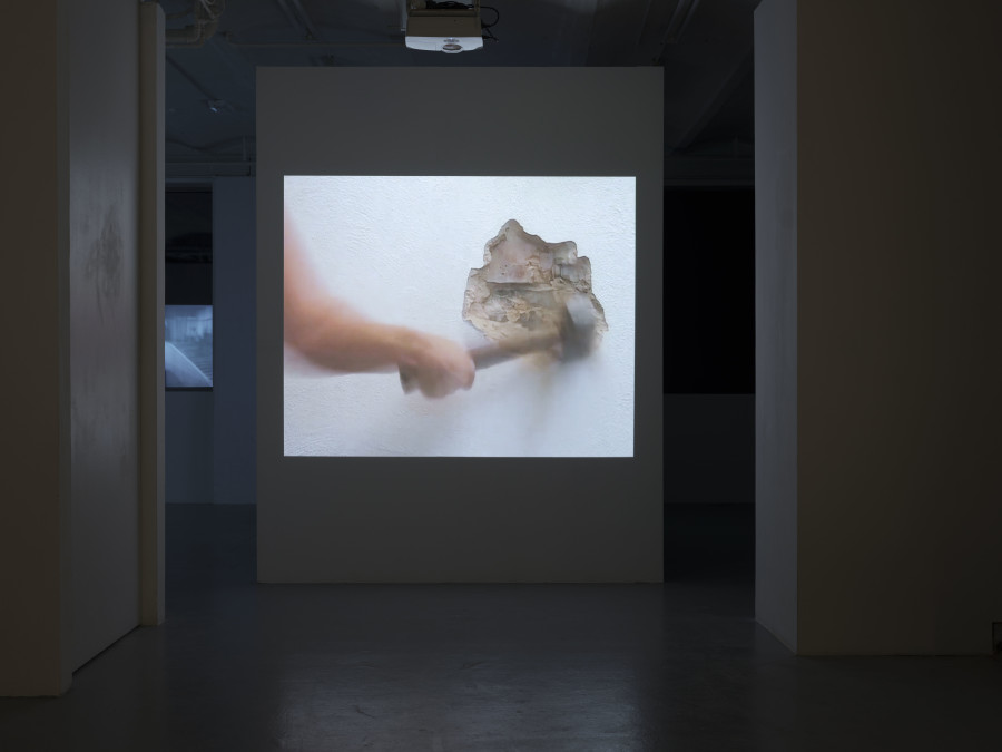 Monica Bonvicini, Hammering out (an old argument), 1998-2003, exhibition view, 2024 Collection Julia Stoschek Foundation. Photography: Sebastian Verdon / all images copyright and courtesy of the artists and CAN Centre d’art Neuchâtel