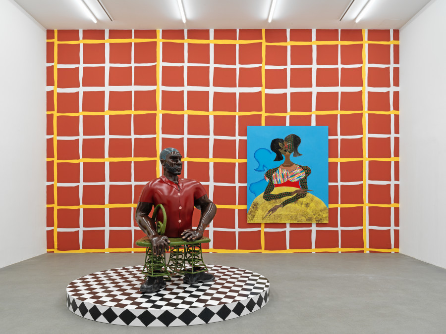 Installation view, Tschabalala Self, Spaces and Places, Galerie Eva Presenhuber, Zurich, Maag Areal, 2023. Courtesy the artist and Galerie Eva Presenhuber, Zurich / Vienna Photo: Stefan Altenburger Photography, Zürich