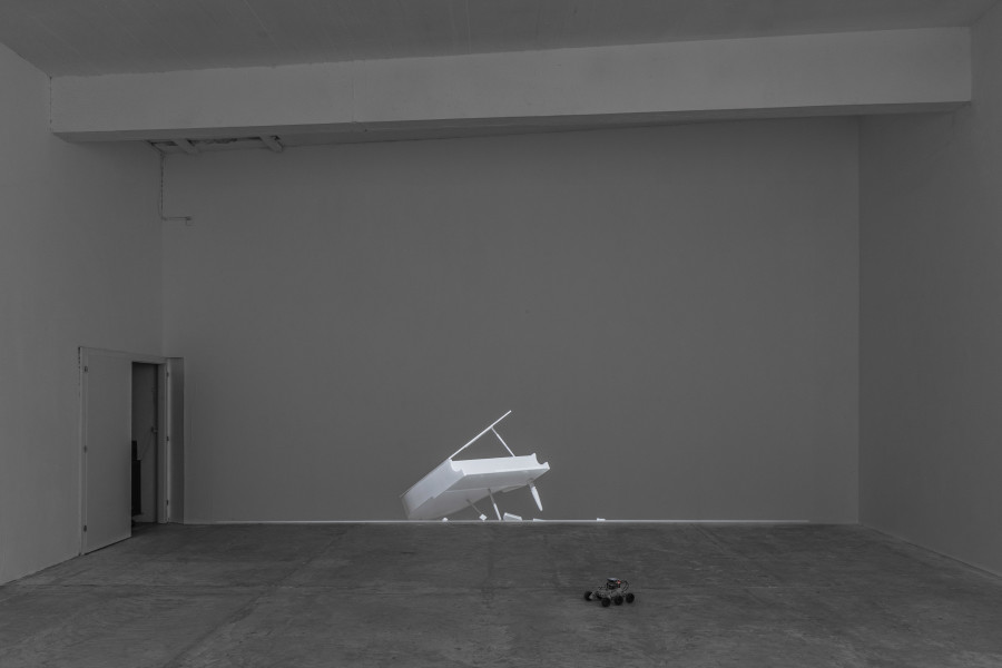 Installation view, alfatih, Looking Good as the World Falls Apart, CIRCUIT, Centre d’Art Contemporain, Lausanne, 2025. Photographer: Aude Mayer. © the artists, Aude Mayer, CIRCUIT Centre d’art contemporain Lausanne