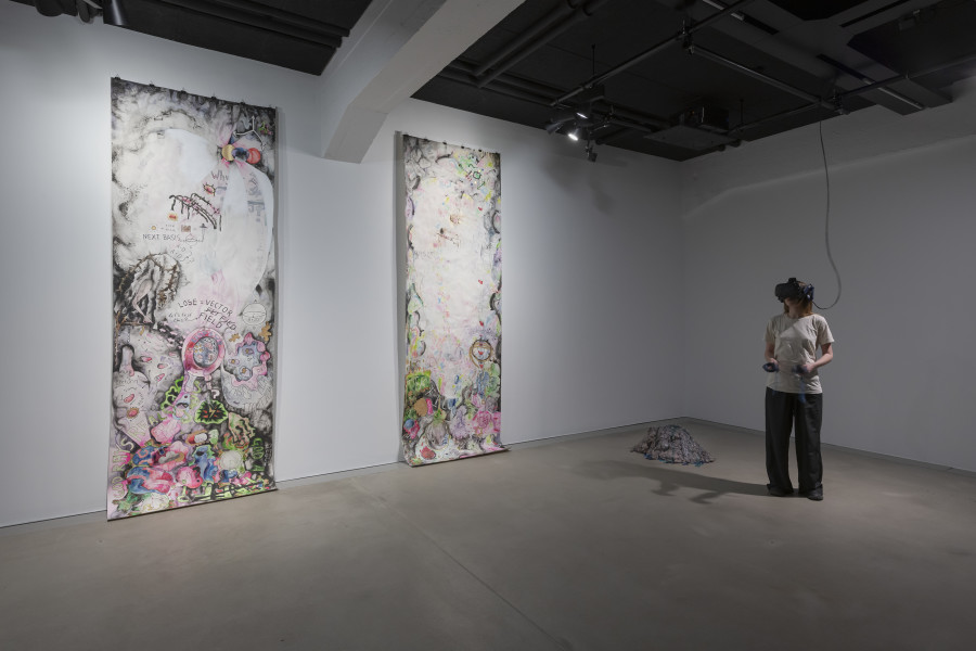 Exhibition view «Libby Heaney: Quantum Soup», 2024, HEK, photo: Franz Wamhof