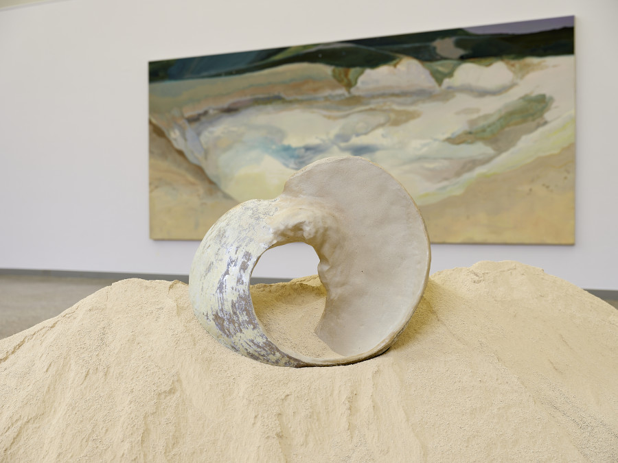 Ausstellungsansicht Dimitra Charamandas, Tides, Kunstmuseum Solothurn, 17.9.-31.12.23, Detail Auricufar wharfs und Cafdera, Heat, Foto: David Aebi
