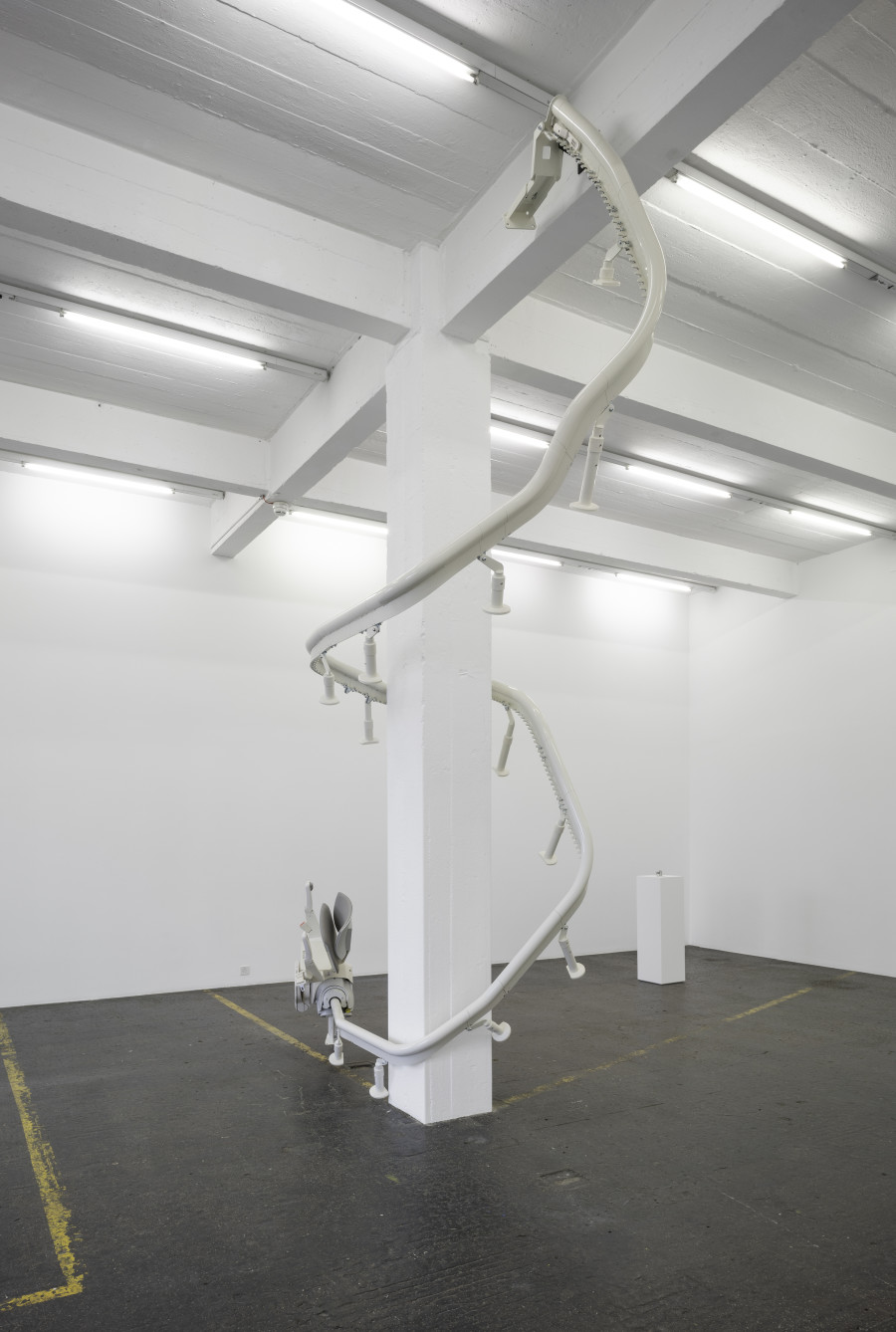 Matthias Sohr, Treppenlift-Skulptur #7, 2026. Photo: Kunst Halle Sankt Gallen, E. Sommer. Courtesy: the artist.