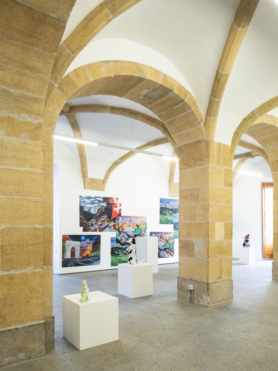 Exhibition view, HUMANILIA, Histoires d'un bestiaire contemporain, Gina Fischli, Centre d'Art Contemporain Yverdon-les-Bains (CACY), 2025. Photo credit: Anne-Laure Lechat