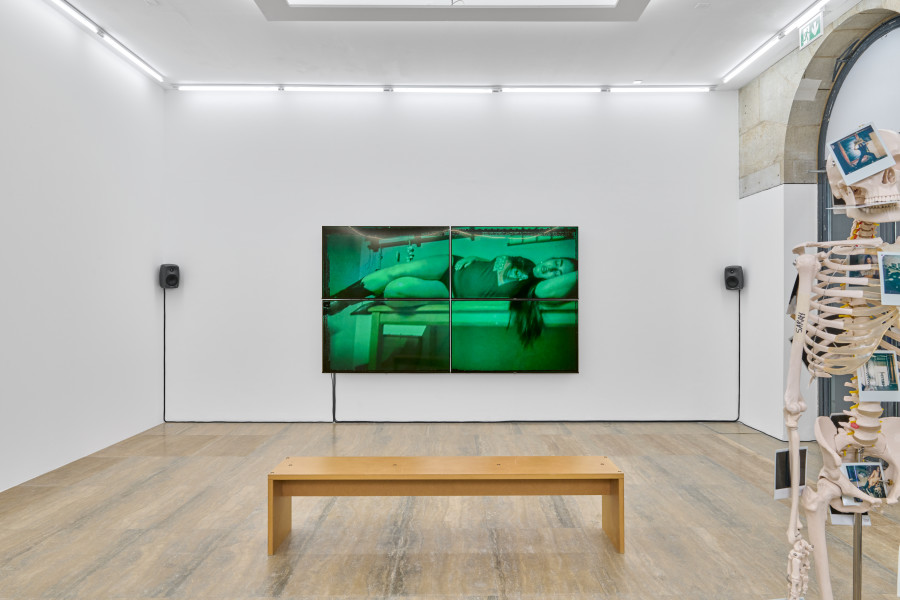 Exhibition view, Chris Lovasoa Kauffmann, Mammoth steps. One for Kevin, two for Lisa, Halle Nord, Geneva, 2025. Photo credit: © Thomas Maisonnasse / Halle Nord, 2025