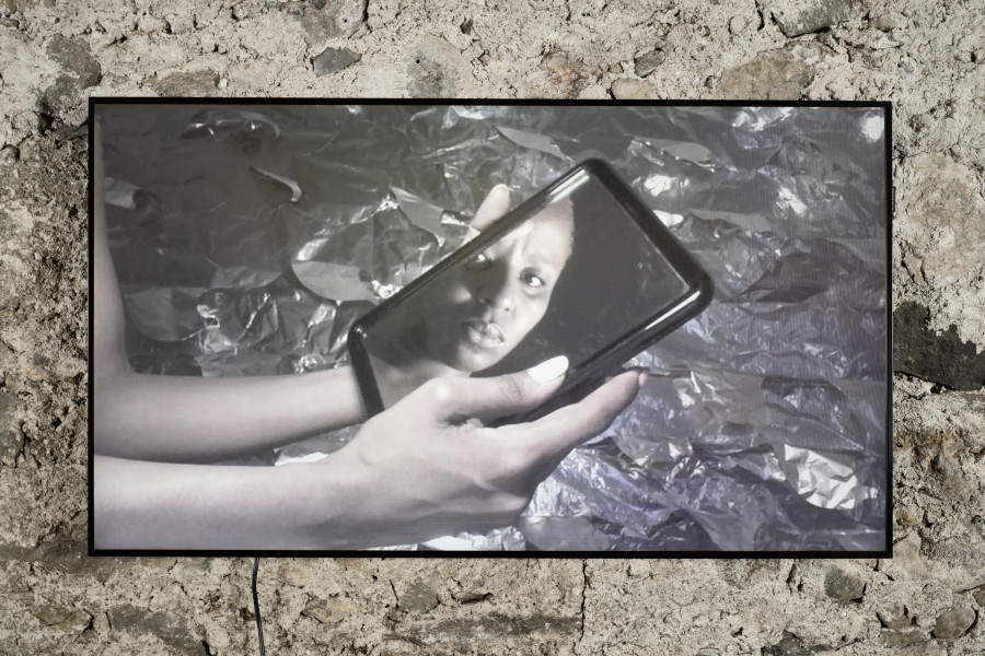 donna Kukama, Chapter H: Yesterday, the cries of our mirror-reflections sang-songs, 2020, Video, Film Still, duration 05 min 02 sec. Photo: Ralph Feier, Courtesy of the artist and Galerie Tschudi