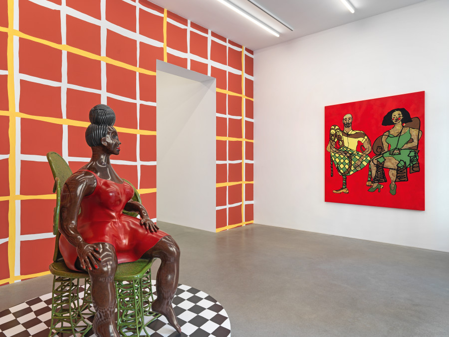 Installation view, Tschabalala Self, Spaces and Places, Galerie Eva Presenhuber, Zurich, Maag Areal, 2023. Courtesy the artist and Galerie Eva Presenhuber, Zurich / Vienna Photo: Stefan Altenburger Photography, Zürich