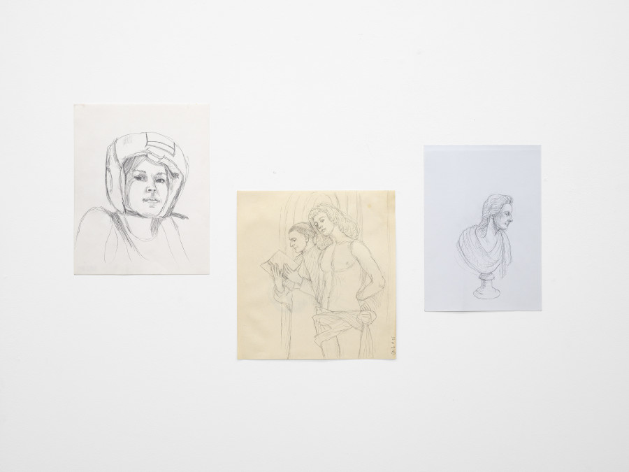 Birgit Megerle, ohne Titel, 29.8 × 21 cm, 2003; ohne Titel, 21 × 21 cm, 2016; ohne Titel, 29.8 × 21 cm, 2008; Graphite on paper / Photo: Cedric Mussano / Courtesy: The artist, Kirchgasse Gallery, Steckborn and Galerie Neu, Berlin