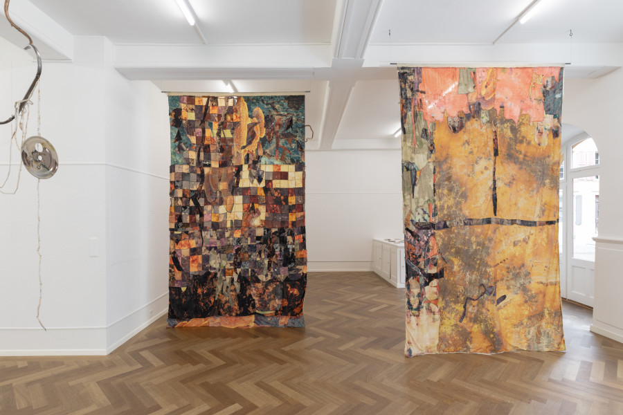 Installation view, THIS CHAPTER BEGINS TWICE, Ève-Gabriel Chabanon, KRONE COURONNE, 2025. Photo credit: Michal Schorro