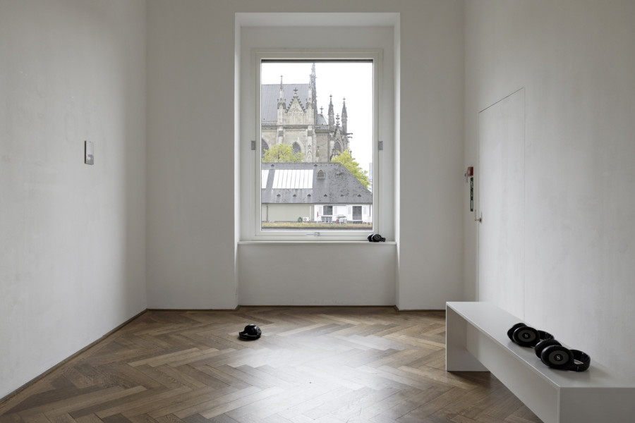 Lea Rüegg, Cherrystone Archive, 2022. Installation view, Kunstkredit Basel-Stadt 2022, Cat’s Cradle, Kunsthalle Basel. Photo: Gina Folly / Kunstkredit Basel-Stadt
