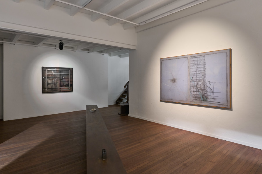 Exhibition views, Marie Matusz: Shift, Blue Velvet, Zurich, Switzerland, 2025. Photo Flavio Karrer.