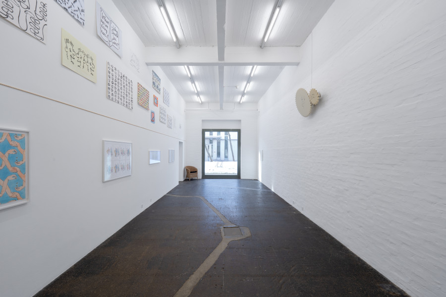 Sam Porritt, «One Thing After Another (Drawings 2005–2025)» exhibition view, 2025. Photo: Kunst Halle Sankt Gallen, E. Sommer.