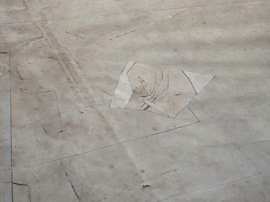 Olga Balema, Untitled (2021), detail view, The bizarre space of complex numbers, Kunsthalle Friart Fribourg, 2025. Photo: Cedric Mussano