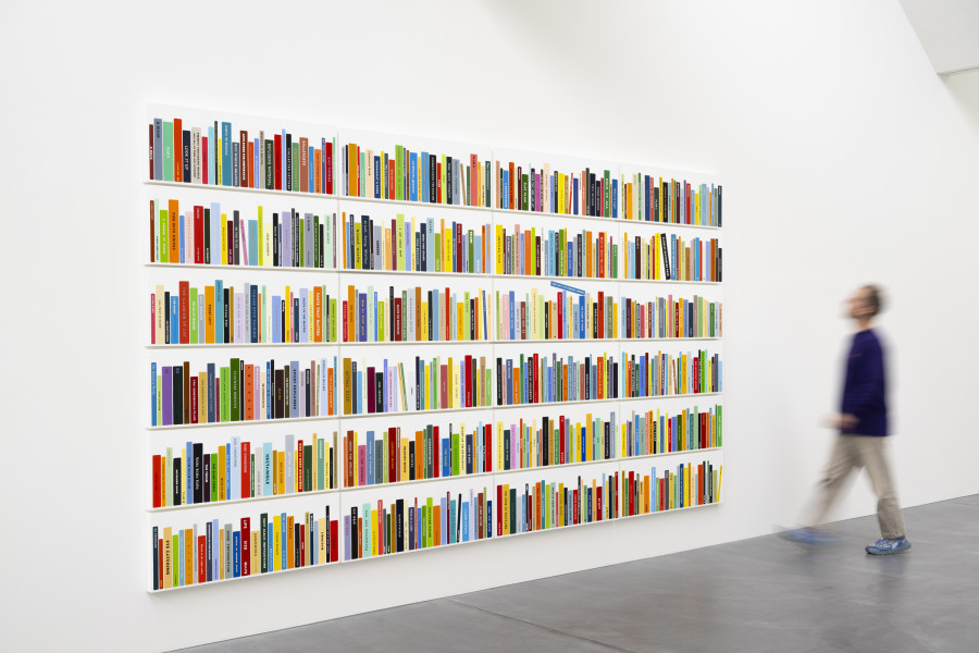 Exhibition view, John Wood & Paul Harrison, Love Songs for Desperados, view on, Some Painted Books, 2025, von Bartha, Basel, 2025. Photo: Andreas Zimmermann / von Bartha