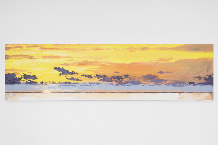 Elise Corpataux, Popular, 2024, Acrylic on canvas, 55.6 x 202.3 cm. ©2024 suns.works and the artist. Photography: Claude Barrault, Remy Ugarte Vallejos et al.