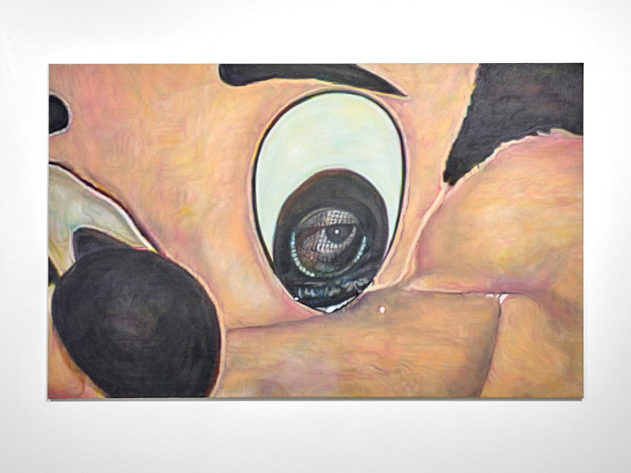 Almost tender, Exhibition view, 2026, Ferme de la Chapelle. © Photo by Nicolas Delaroche Studio. Where dreams come true, 2026, oil on canvas, 100 × 160 cm