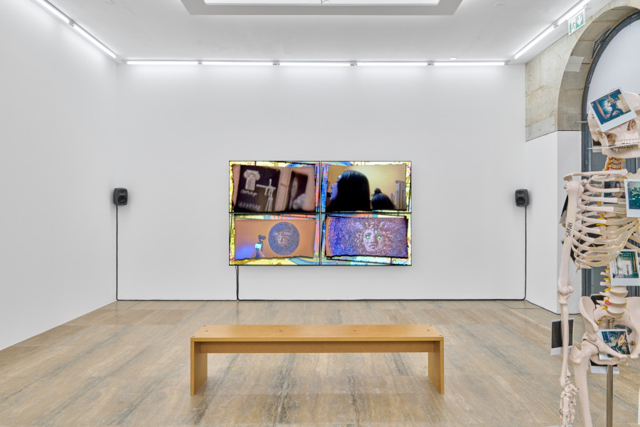 Exhibition view, Chris Lovasoa Kauffmann, Mammoth steps. One for Kevin, two for Lisa, Halle Nord, Geneva, 2025. Photo credit: © Thomas Maisonnasse / Halle Nord, 2025