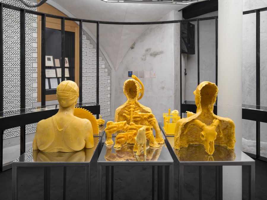 Exhibition view Emma Jung & Rebecca Ackroyd «Tage und Nächte», Cabaret Voltaire 2025; Rebecca Ackroyd, The World as I feel it (Series), 2025. Photo: Cedric Mussano. Courtesy: the artist.