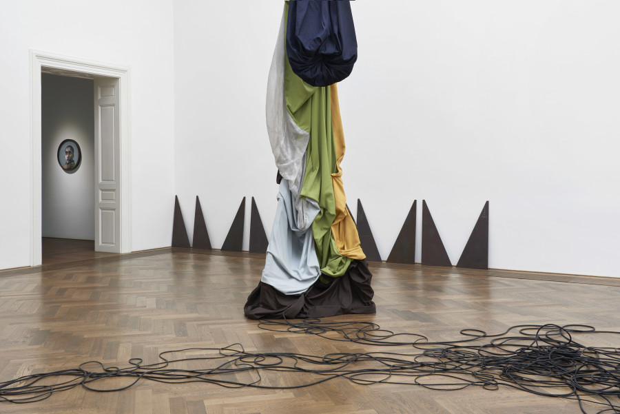 Sandra Mujinga, Time as a Shield, exhibition view, Kunsthalle Basel, 2024, photo: Philipp Hänger / Kunsthalle Basel