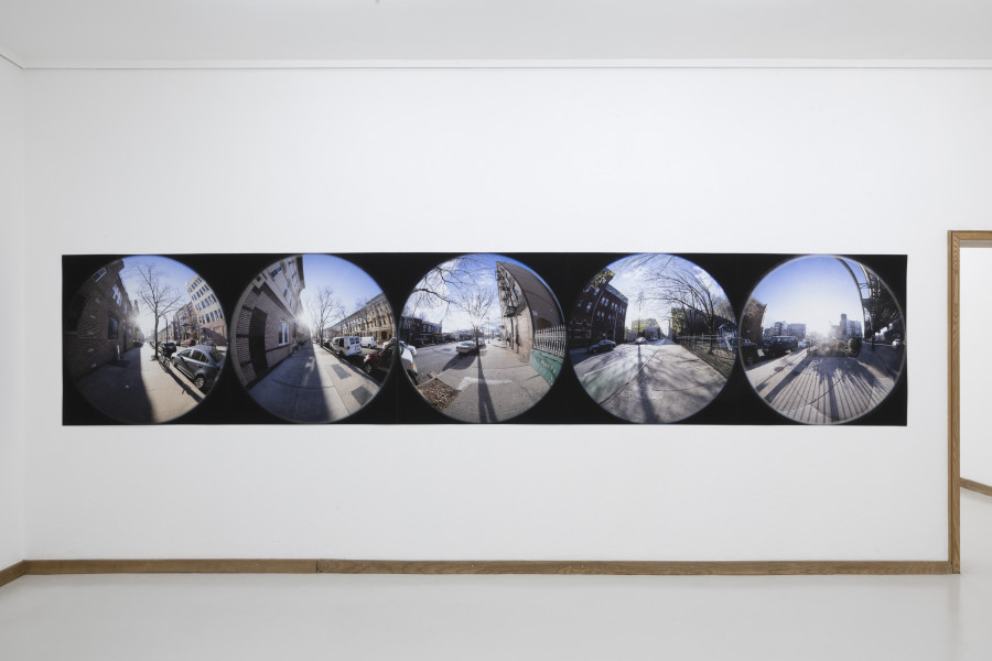 Emanuel Rossetti, Sunset (1), 2024. UltraChrome HDR ink on Enhanced Matte paper, mounted on linen, 110 x 550 cm. Emanuel Rossetti, Stimmung, installation view, Kunsthaus Glarus, 2024. Photo: Gina Folly. Courtesy of the artist, Karma International, Zurich and Jan Kaps, Cologne.