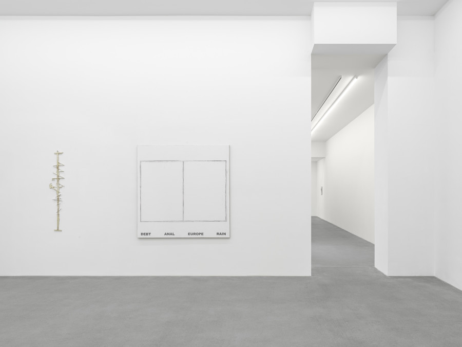 Installation view, Matias Faldbakken, Abstracts and Pewter Abstracts, Galerie Eva Presenhuber, Waldmannstrasse, Zurich, 2025. © Matias Faldbakken. Courtesy the artist and Galerie Eva Presenhuber, Zurich / Vienna. Photo: Stefan Altenburger Photography, Zürich