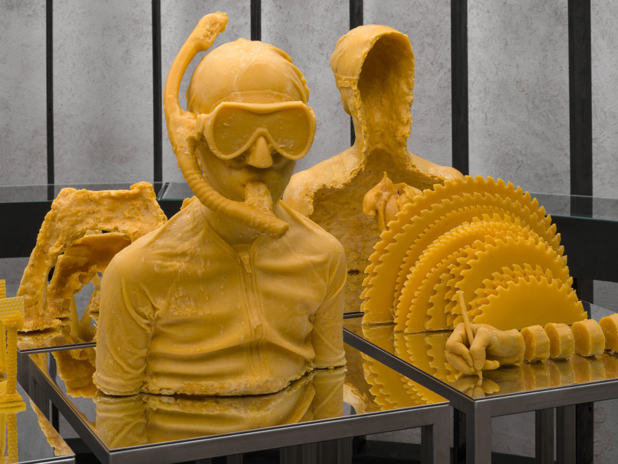 Exhibition view Emma Jung & Rebecca Ackroyd «Tage und Nächte», Cabaret Voltaire 2025; Rebecca Ackroyd, The World as I feel it (Series) (detail), 2025. Photo: Cedric Mussano. Courtesy: the artist.