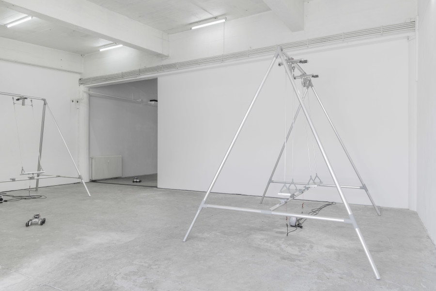 Installation view, alfatih, Looking Good as the World Falls Apart, CIRCUIT, Centre d’Art Contemporain, Lausanne, 2025. Photographer: Aude Mayer. © the artists, Aude Mayer, CIRCUIT Centre d’art contemporain Lausanne