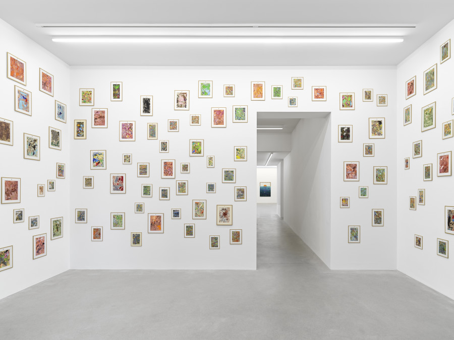 Installation view, Jean-Frédéric Schnyder, ŒL AUF LEINWAND, Galerie Eva Presenhuber, Zurich, Waldmannstrasse, 2024. © Jean-Frédéric Schnyder. Courtesy the artist and Galerie Eva Presenhuber, Zurich / Vienna. Photo: Stefan Altenburger Photography, Zürich
