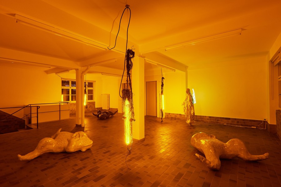 Installation view, Chloé Delarue & Denis Savary, Octogone, Mayday, 2023. Photo credit: Moritz Schermbach