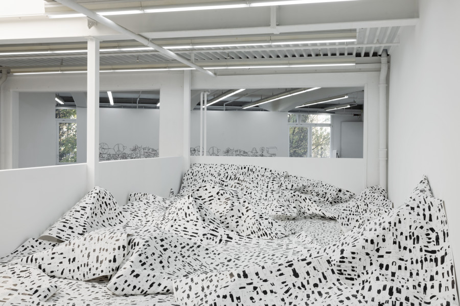 Julie Luzoir, La solitude des foules, 2023, paper, variabel. Installation view Kunsthaus Baselland. Photo: Gina Folly