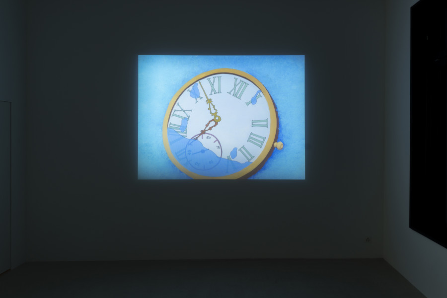 Julian Irlinger, Ludwig, 2024, Digital video, sound, 8 min (loop), Animation: Julian Irlinger; CGI: Alexander Pannier; sound effects: Burkhard Beschow; voices: Dominik Auerbach, Robert Heil; special thanks: Rosario Talevi. Damien & The Love Guru, 2024. Courtesy of the artist and Damien & The Love Guru, Brussels/Zürich. Photo: Claude Barrault