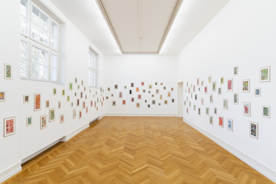 Jean-Frédéric Schnyder, Billige Bilder, 2000–2019, Ölfarbe auf Textil, Karton, 162 Stück / Oil on textile, cardboard, 162 pieces. Courtesy Galerie Eva Presenhuber Zürich / New York. Photo: Gunnar Meier