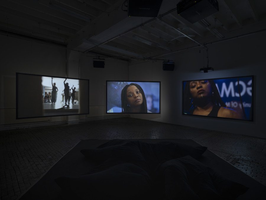 Exhibition view of Re/member Your House with the project the AfroGreeks by Døcumatism and a solo show by Menelaos Karamaghiolis at Centre d’Art Contemporain Genève (November 1st‒December 23, 2023). © Centre d’Art Contemporain Genève. Photo: Julien Gremaud
