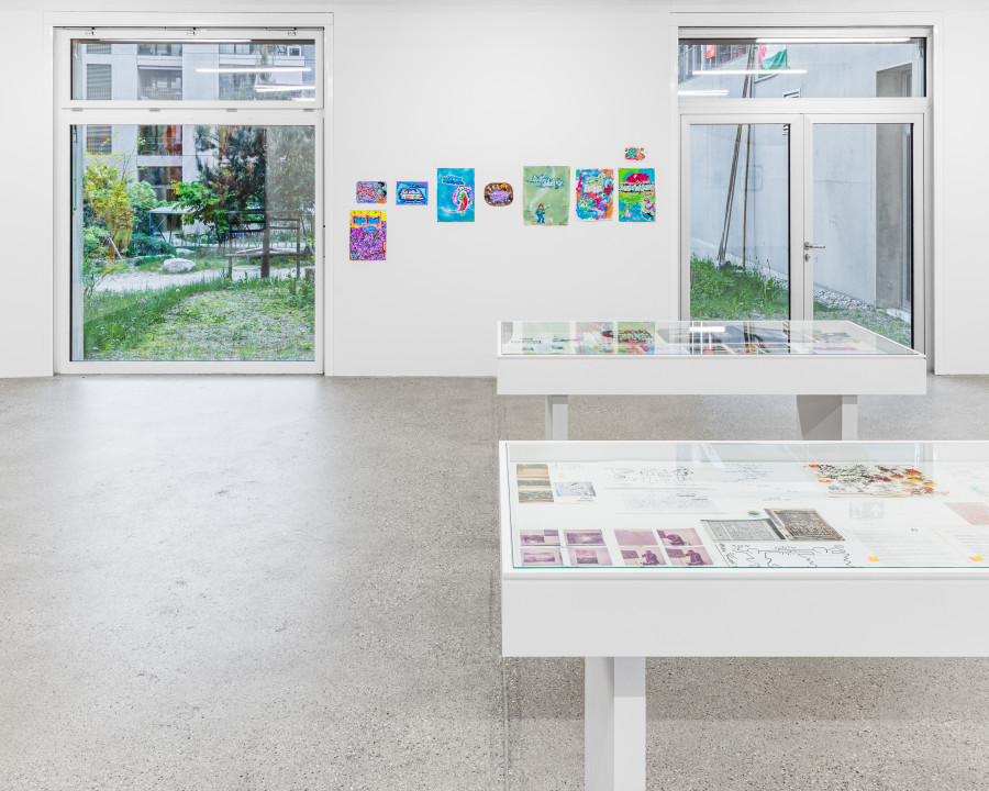 Exhibition view « La déferlante hip hop », group show, CALM – Centre d’Art La Meute, Lausanne, Switzerland, 2025 / Photo: Théo Dufloo.