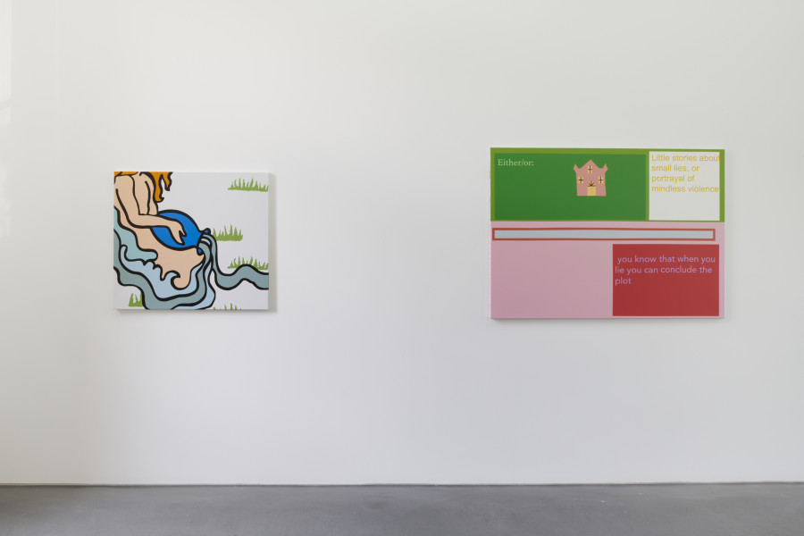 Exhibition view, Andreas Hochuli, The Year of the Babyshit Brown SUV, 2023. Photo : Guillaume Python. Courtesy of Kunsthalle Friart Fribourg and the artist