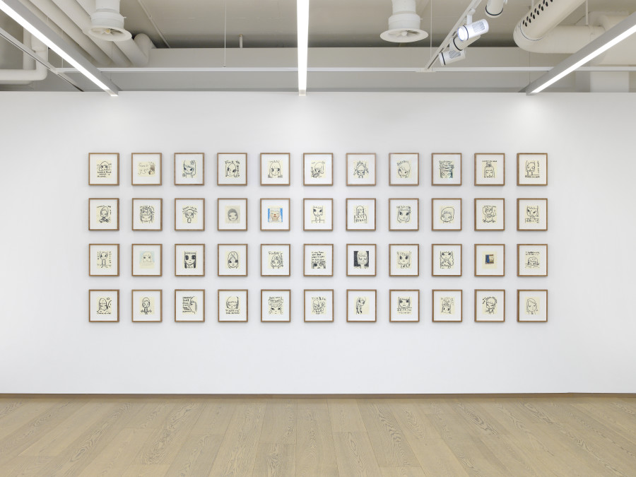 Installation Views, Yoshitomo Nara: The Bootleg Drawings 1988–2023, Pace Gallery, Geneva, Nov 17, 2023 – Feb 29, 2024. © Yoshitomo Nara, courtesy Pace Gallery. Photo: Annik Wetter, courtesy Pace Gallery