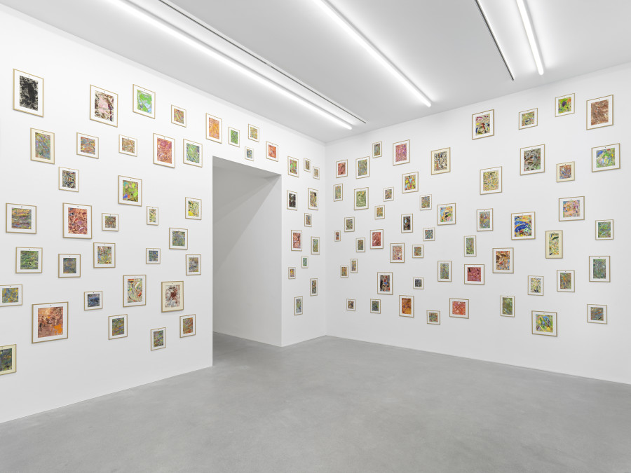 Installation view, Jean-Frédéric Schnyder, ŒL AUF LEINWAND, Galerie Eva Presenhuber, Zurich, Waldmannstrasse, 2024. © Jean-Frédéric Schnyder. Courtesy the artist and Galerie Eva Presenhuber, Zurich / Vienna. Photo: Stefan Altenburger Photography, Zürich