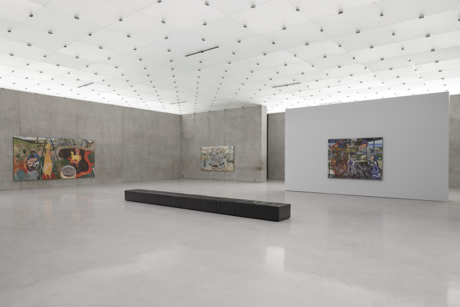 Michael Armitage, Installation view third floor Kunsthaus Bregenz, 2023 Photo: Markus Tretter. Courtesy of the artist, The Museum of Contemporary Art, Los Angeles, Private Collection and White Cube. © Michael Armitage, Kunsthaus Bregenz