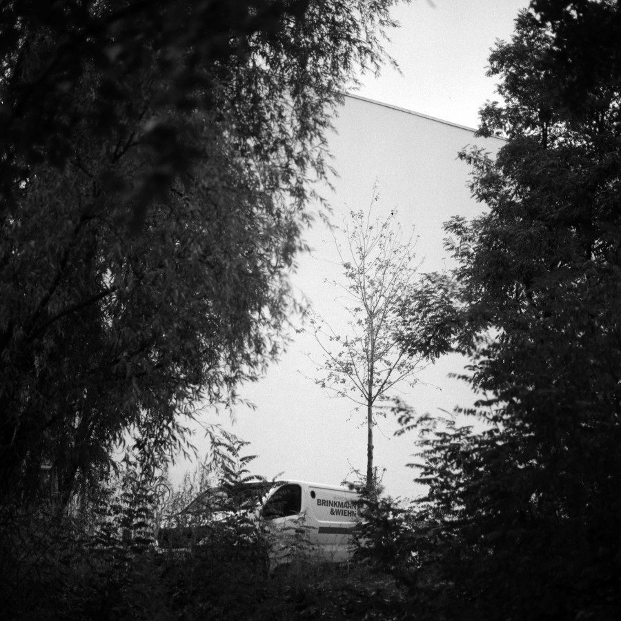 Calla Henkel and Max Pitegoff, Spree (Wilhelmine-Gemberg-Weg), 20162019, Framed silver gelatin print, 60 × 60 cm. Courtesy the artists and Galerie Isabella Bortolozzi, Berlin