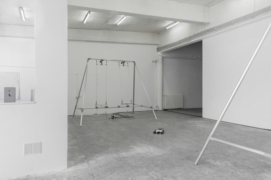 Installation view, alfatih, Looking Good as the World Falls Apart, CIRCUIT, Centre d’Art Contemporain, Lausanne, 2025. Photographer: Aude Mayer. © the artists, Aude Mayer, CIRCUIT Centre d’art contemporain Lausanne
