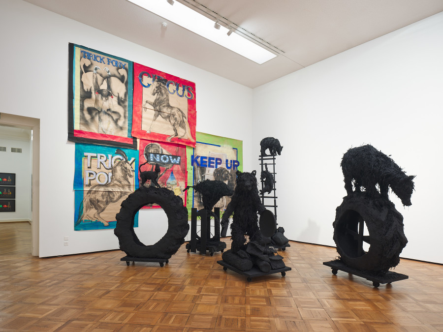 Exhibition view, Not My Circus, Not My Monkeys, Kunstmuseum Thun, 2023. Photo credit: David Aebi