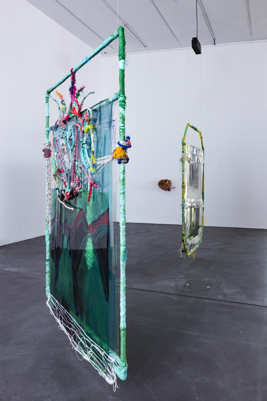 Installation view ‘Julien Creuzet - Orpheus was musing upon braised words (...)’, Luma Westbau, Zurich, 2023. Photo: Nelly Rodriguez