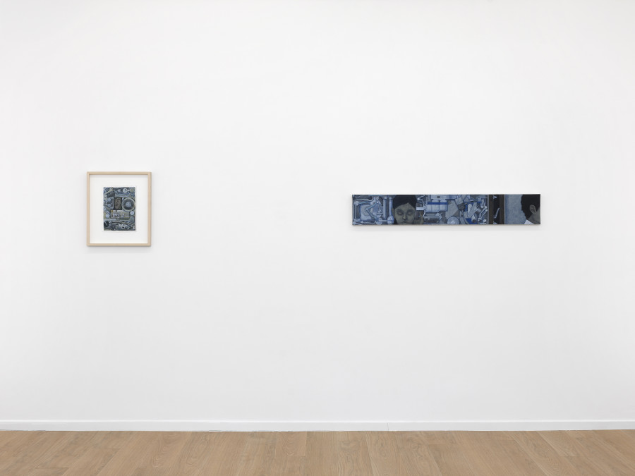 Exhibition view, Isaac Soh Fujita Howell, Audiovisual, Galerie Sébastien Bertrand, Geneva, 2025. Photo credit: Annik Wetter, Courtesy the artist and Galerie Sébastien Bertrand