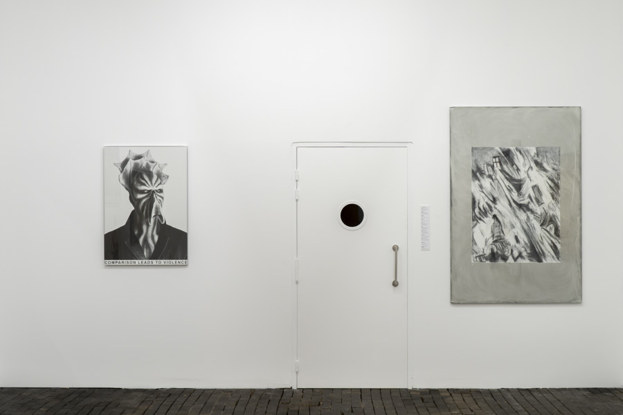 Vue d’exposition de Dialogue of the Dogs de Will Benedict au Centre d’Art Contemporain Genève (15.10.2022‒18.12.2022). © Centre d’Art Contemporain Genève. Photo : Julien Girard