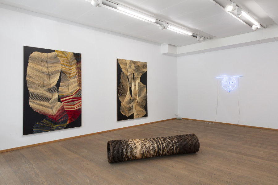 Installation view, Olaf Holzapfel and Michael Sailstofer, Speaking through substance, Livie Gallery, 2025. Photo credit: Esther Mathis