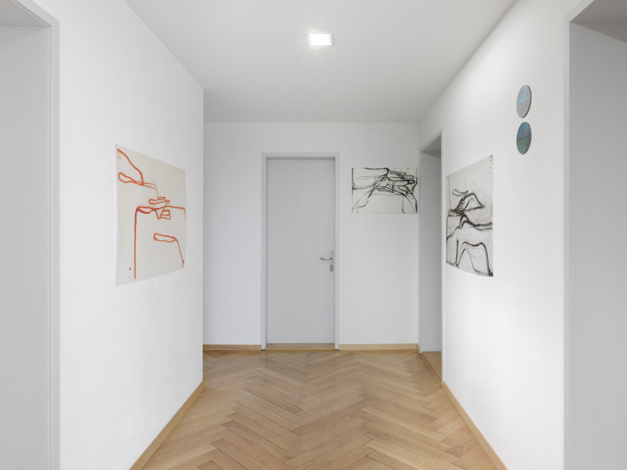 Exhibition view, Marco Antonini, Words make space, BELETAGE Art Space, Zürich, 2025-2026. Photo credit: Annik Wetter, courtesy BELETAGE, Zurich