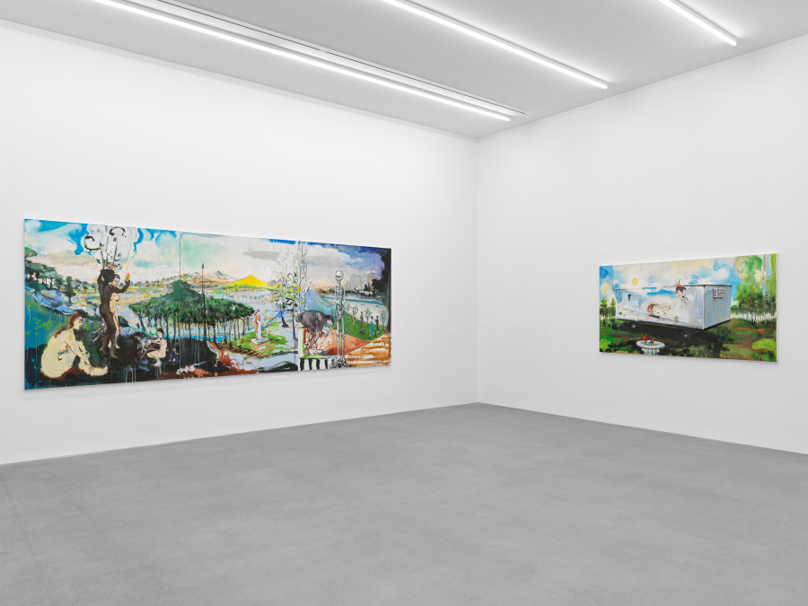 Installation view, Verne Dawson, Fête Galante, Galerie Eva Presenhuber, Zurich, Waldmannstrasse, 2023 © Verne Dawson Courtesy the artist and Galerie Eva Presenhuber, Zurich / New York / Vienna Photo: Stefan Altenburger Photography, Zürich