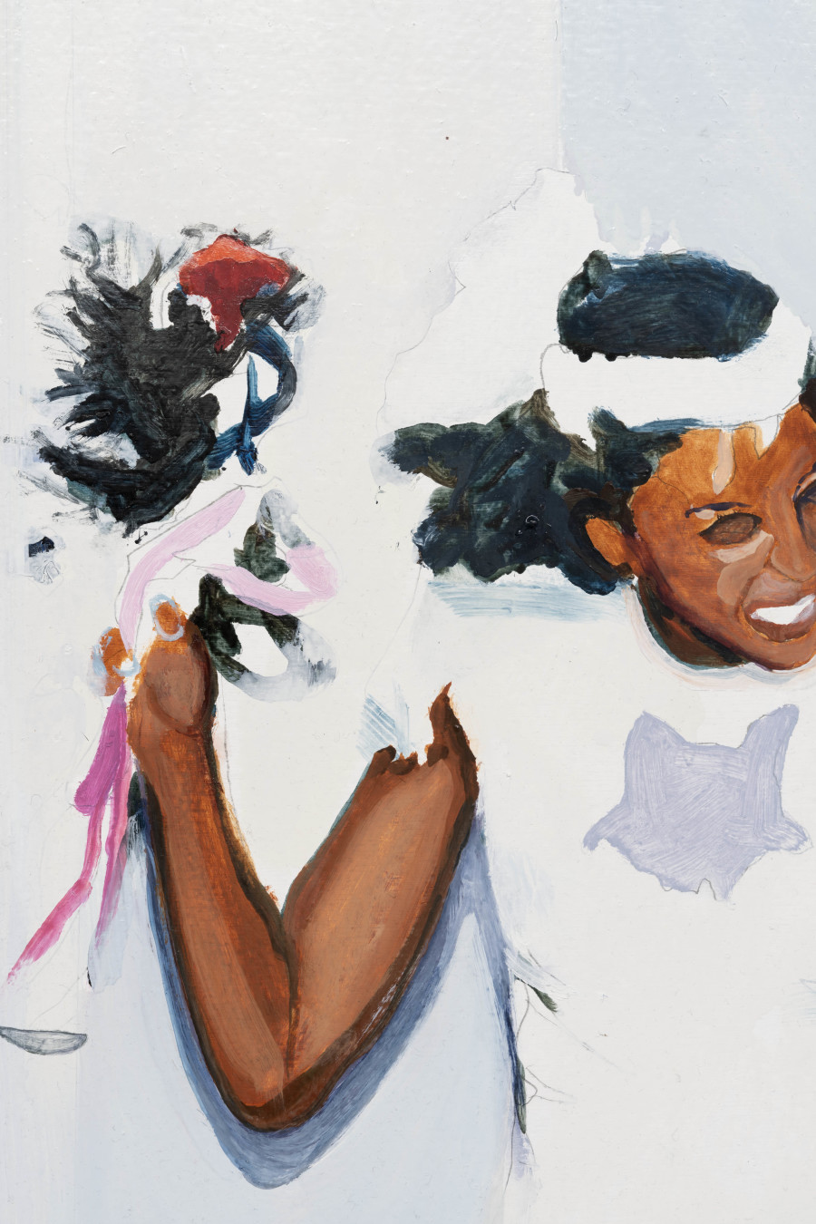 DonChristian Jones, Karen and Teddy’s Wedding Day 1987 (detail), 2024, Oil on wood, 61 × 51 × 4cm. Photo credits: marytwo
